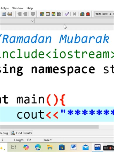🌙 Celebrate Ramadan with this special C program! Send warm Ramadan Mubarak greetings to all Muslims worldwide. Learn C while spreading joy and blessings! 💻✨ #ramadanmubarak #Cplusplus #MuslimGreetings #codingforall #Ramadan2026 💔💯