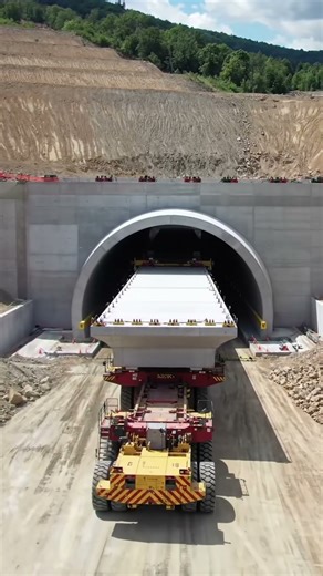 Moving a massive bridge segment into a tunnel #construction