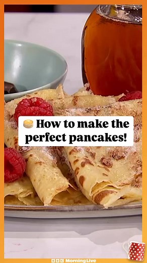 🥞 Here’s how to make the perfect pancake batter with cook Briony May Williams! Click here for the recipe. https://shorturl.at/bRUMn | BBC Morning Live