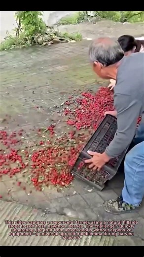 "Genius Hill Slope Hack – Farmer’s Fast & Free Fruit Sorting Trick!"