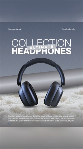 Wireless Headphone Ad Design Step by Step | Shailevisuals