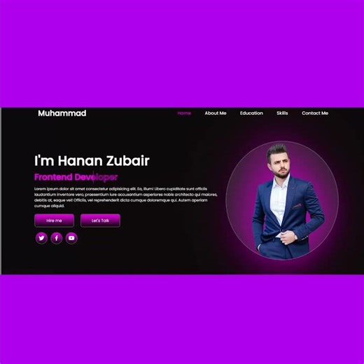 Portfolio Website Design using HTML, CSS & JS