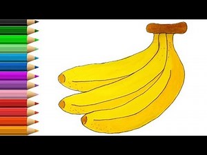 How to draw banana|banana drawing for kids|step by step drawing for kids