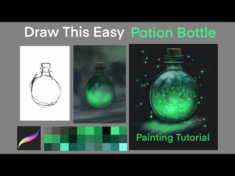 Potion Bottle Tutorial in Procreate | Procreate Original Brushes Only | Easy Drawing Tutorial