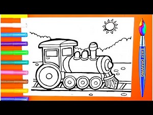 🚂 Easy Steam Train Drawing for Kids & Toddlers🎨 | Step by Step Coloring🎨🖍️