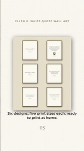 Ellen G. White Quote Wall Art - Set of 6 Printable Designs, 5 Sizes #Shorts