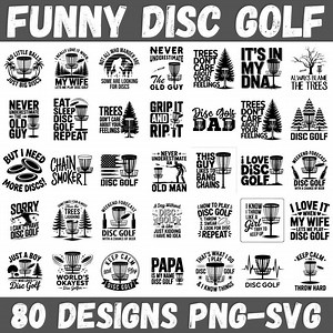 Funny Disc Golf SVG Bundle: 80  Player Quotes & Puns (digital Download - Etsy