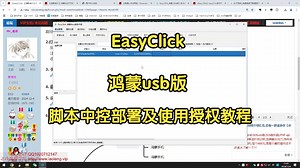 【EasyClick】【鸿蒙usb版】2.脚本中控部署及使用授权教程