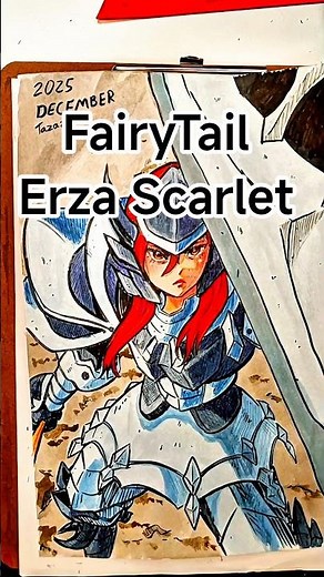 Erza Scarlet Speed Paint ⚔️✨ | Fairy Tail Fanart #artshorts #fairytail