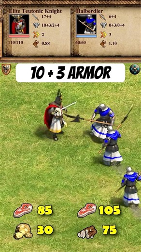 Teutonic Knight vs Halberdier | Teutons vs Dravidians | AoE2
