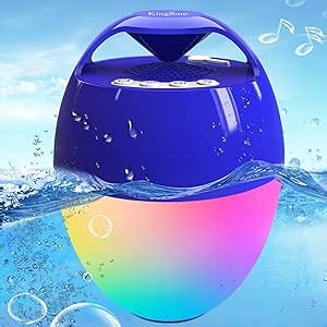 Portable Bluetooth Pool Speakers,Hot Tub Speaker with Colorful Lights,IP68 Waterproof Floating Speaker,360° Surround Stereo Sound,85ft Bluetooth Range,Hands-Free Wireless Speakers for Shower Spa Home