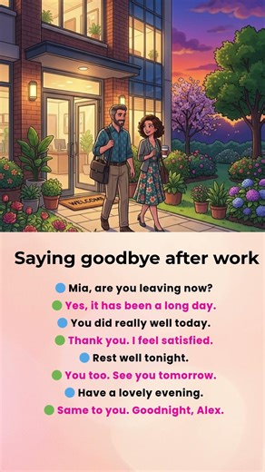 Saying Goodbye After Work | Easy Office English for Beginners 👋 #learnenglish #englishforbeginners