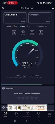 T-Mobile home Internet speed test