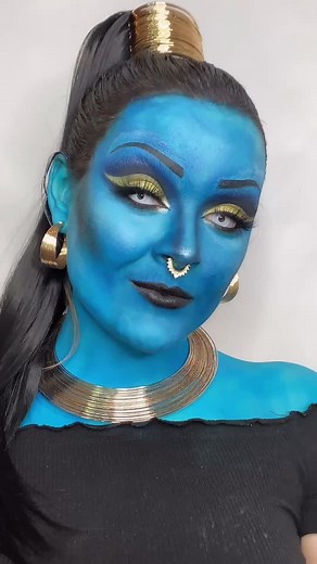pls don’t let this flop I’m still stained blue 🧞‍♂️⚠️ FAKE BLOOD ⚠️ ib: @madsconcealer & @dashawnmoon #sfxmakeup #disney #genie #acting #foryou #fyp