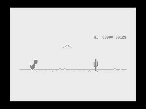 Chromium T-Rex Easter Egg, translated to QuickBASIC