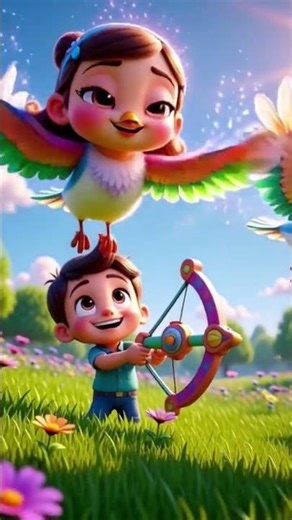 Flying Birds Carrying Girl’s Face | Fun 3D Animation#shorts #cartoon