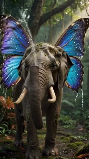 Have you seen this Elephant butterfly animal fusion before #shorts #fusion