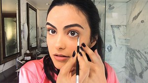 "I used to be self conscious about my brows," Camila Mendes reveals in the middle of her makeup session. "If I don't tweeze for two days, I definitely start to get a unibrow. I'm constantly maintaining them." More beauty confessions in here. | VOGUE India