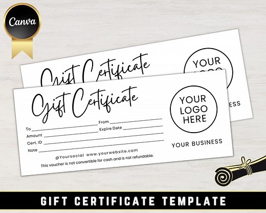 Gift Certificate Template, DIY Printable Gift Voucher Certificate, Minimalist, Modern Gift Certificate, Canva Editable, Instant Download - Etsy