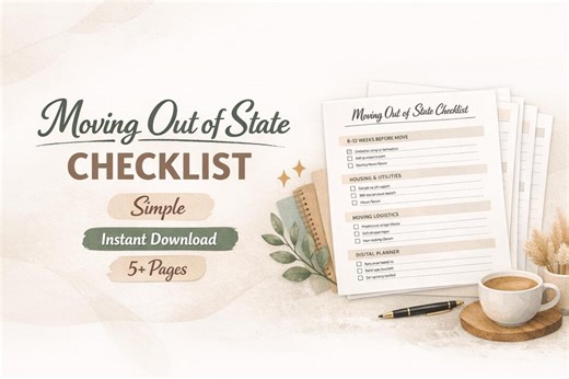 Moving Out of State Checklist Template | Relocation Planner | Printable & Editable Digital Download - Etsy Canada
