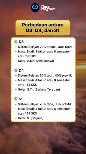 Perbedaan antara D3, D4 dan S1