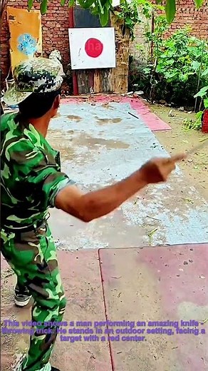 Amazing Knife Throwing Trick Performance