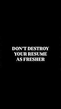 Stop Adding 20 Skills to Your Resume ❌ (Why Freshers Don’t Get Interviews) #resume #manishkumarai