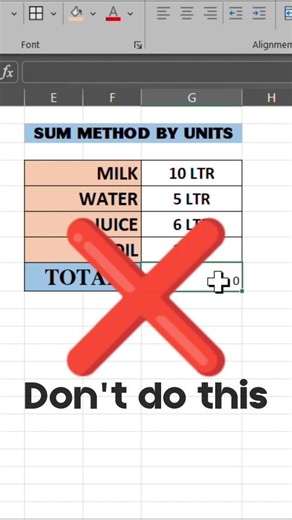 excel sum method by units #shorts #tech #microsoft #tricks #formula