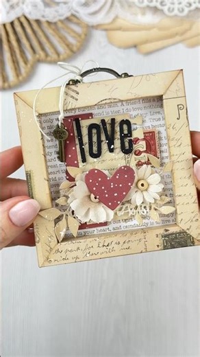 Valentine's Day Shadow box #papercrafts #valentinesday