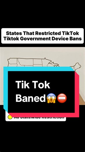 State that restricted Tik Tok Government devices Ban #usa🇺🇸 #map #states #tiktok #tiktokban