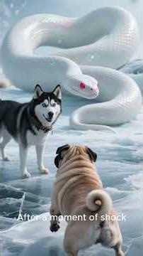 Tiny Pug Battles Giant White Python to Save Siberian Sleddog From Icy Waters