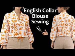 How to Sew an English Collar Blouse with 1 Meter of Fabric ✂️| Beginner Tutorial✅️