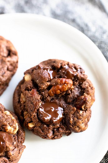 Chocolate Pecan Cake Mix Cookies - Binge Worthy Bites %