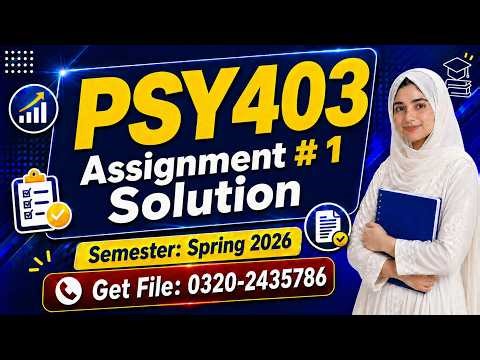PSY403 Assignment 1 Solution 2026 psy 403 #psy403
