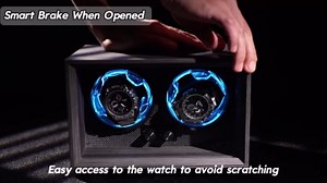 ALTIUS Watch Winder for Automatic Watches, Double Automatic Watch Winder Box with Active Quiet Motor, Blue Light Smart Dual Rotation Modes Individual Control Watch Spinner, Gift for Men and Women