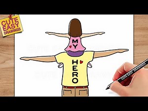 How to draw Father and Daughter | Father's Day Card My Hero , Cute Easy Drawing