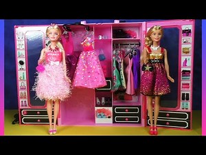 Barbie Wardrobe Set: Barbie Style Ultimate Closet, Barbie Doll Dresses Clothes Hangers & Shoes
