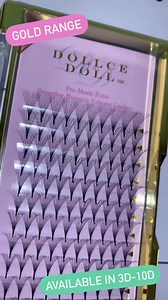 🛎 £9.70 per tray or Buy 4, Get 1 FREE with code GET1FREE!! 3D - 20D 💫 Our Gold Range, have you tried them yet? 1-1 application = Russian Volume Result! Let us know your reviews below 💖 SHOP NOW 👉 https://dollcedoll.co.uk/collections/premade-gold-range | Dollce Doll