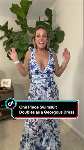 This one-piece swimsuit is so flattering 😍✨ The plunging neckline and beautiful design make it feel elevated, and the sheer mesh long skirt blends seamlessly so it looks like a dress. Perfect for resort vacations when you want to go from poolside straight to dinner without changing — chic, confident, and stunning. #onepieceswimsuit #resortwear #vacationswim #flatteringswim #poolsidechic