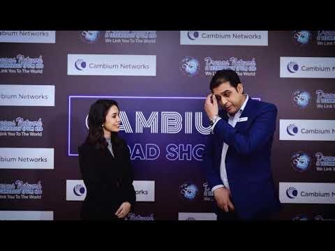 Ghania Siddiqi Interviewing Mr. Affan (Business Development Head) at Cambium Road Show 2024