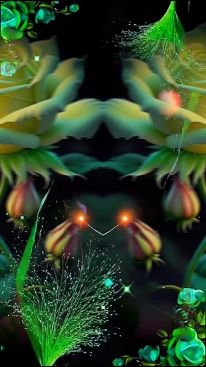 Animated Roses with Glowing Hearts and Stars