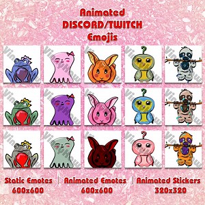 CUTESY Animated DISCORD/TWITCH Emojis by Vinnyhaw - Etsy UK