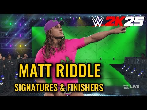 WWE 2K25 Matt Riddle (Creation) Signature and Finisher Moves (Gameplay)