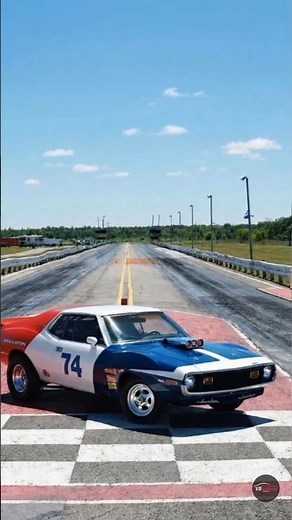 🏁DRAG RACE MADNESS! 💨 AMC Javelin AMX MELTING TIRES! #Shorts