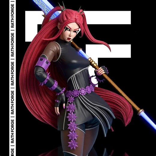 Mira K-pop Demon Hunter STL | 1/6 Scale Statue | Cyber Scythe Girl | Pre-supported & Unsplit | Digital 3D Print File - Etsy