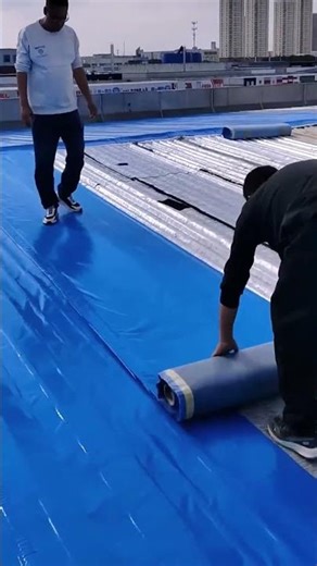 Bitumen Roofing Sheet Laying Process #shorts #waterproofing