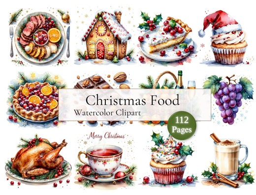 Christmas Food Clipart Bundle – Holiday Pngs (digital Download), Winter Clip Art - Etsy