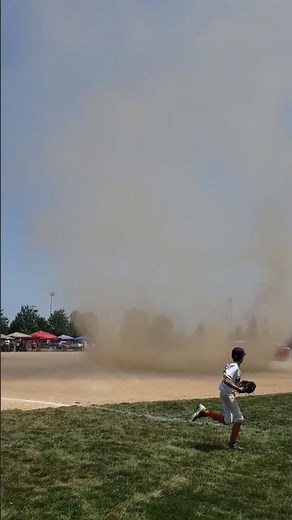 Dust Devil Takes Over Baseball Field || ViralHog
