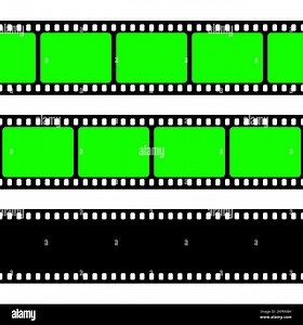 Realistic blank film strip, camera roll. Old retro cinema movie strip with green chroma key background. Analog video recording and photography. Visual Stock Vector Image & Art - Alamy