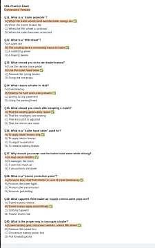 CDL: Combination Vehicles (Commercial Driver's License) Practice Exam